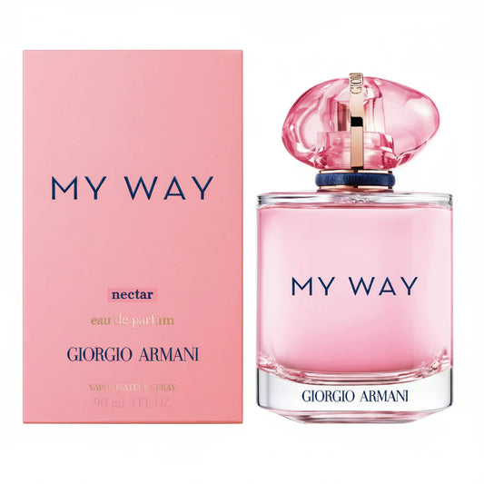 Giorgio Armani 'My Way' perfume bottle and packaging on a white background