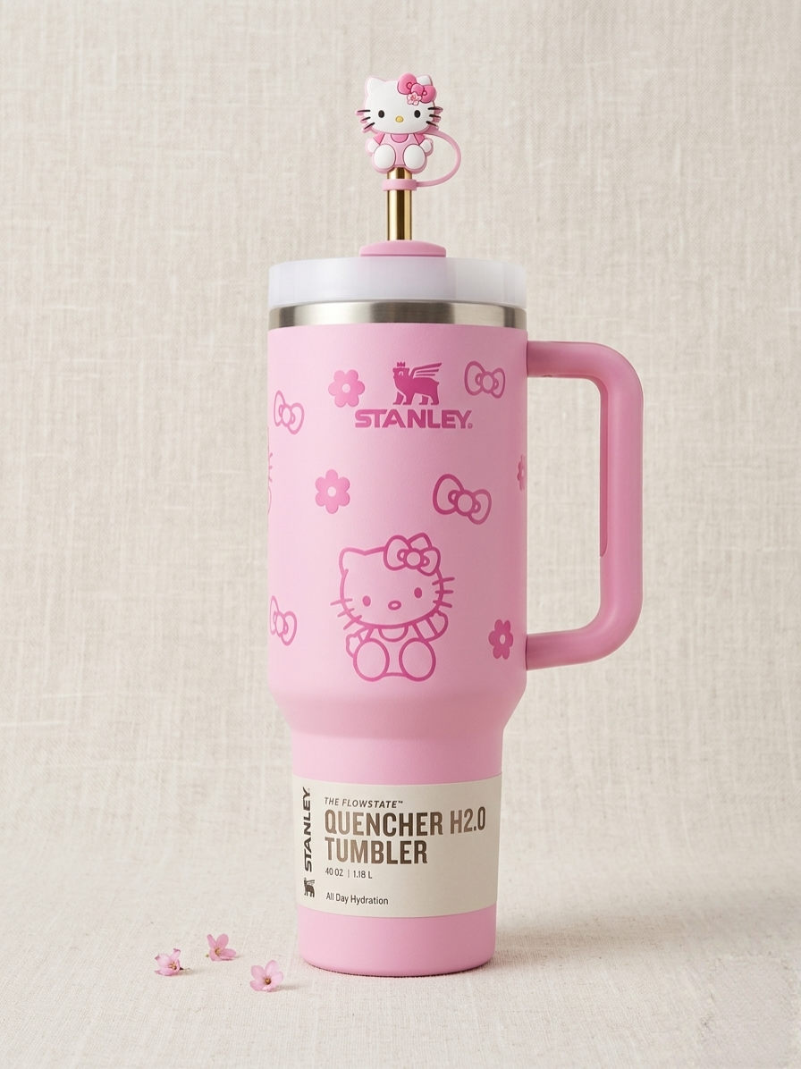 Stanley Quencher H2.0 Flowstate 40oz Tumbler, Pink Floral Limited Edition