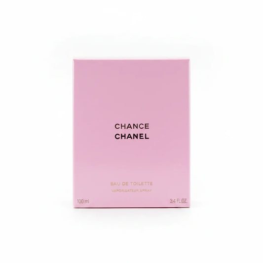 Chanel Chance perfume box on a gray surface